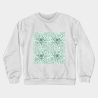 Blue-Green Abstract Mandala Pattern Crewneck Sweatshirt